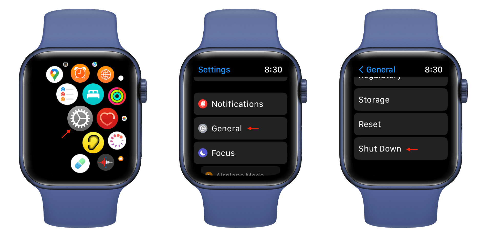 how to turn off apple watch