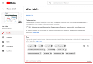 youtube video tags extractor